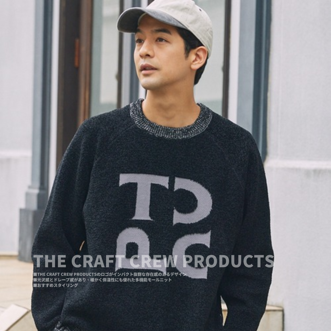 "代購" THE CRAFT CREW PRODUCTS 25AW 馬海毛LOGO圓領針織衫