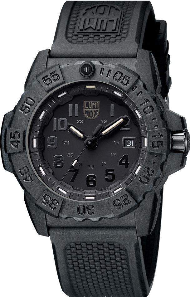 萬年鐘錶 - LUMINOX 雷明時 U.S. Navy SEAL 美軍海豹部隊聯名錶 – 黑x黑時標 / 3501BO 錶徑45MM