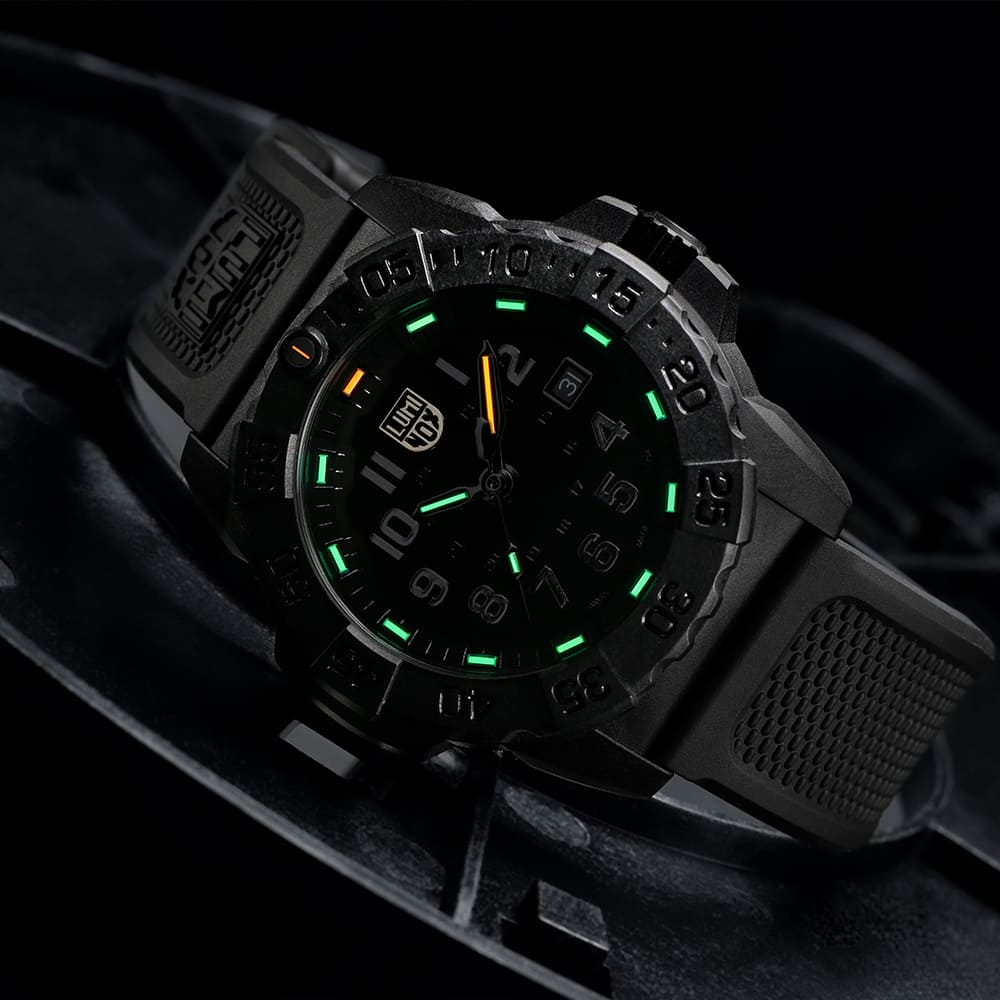 萬年鐘錶 - LUMINOX 雷明時 U.S. Navy SEAL 美軍海豹部隊聯名錶 – 黑x黑時標 / 3501BO 錶徑45MM
