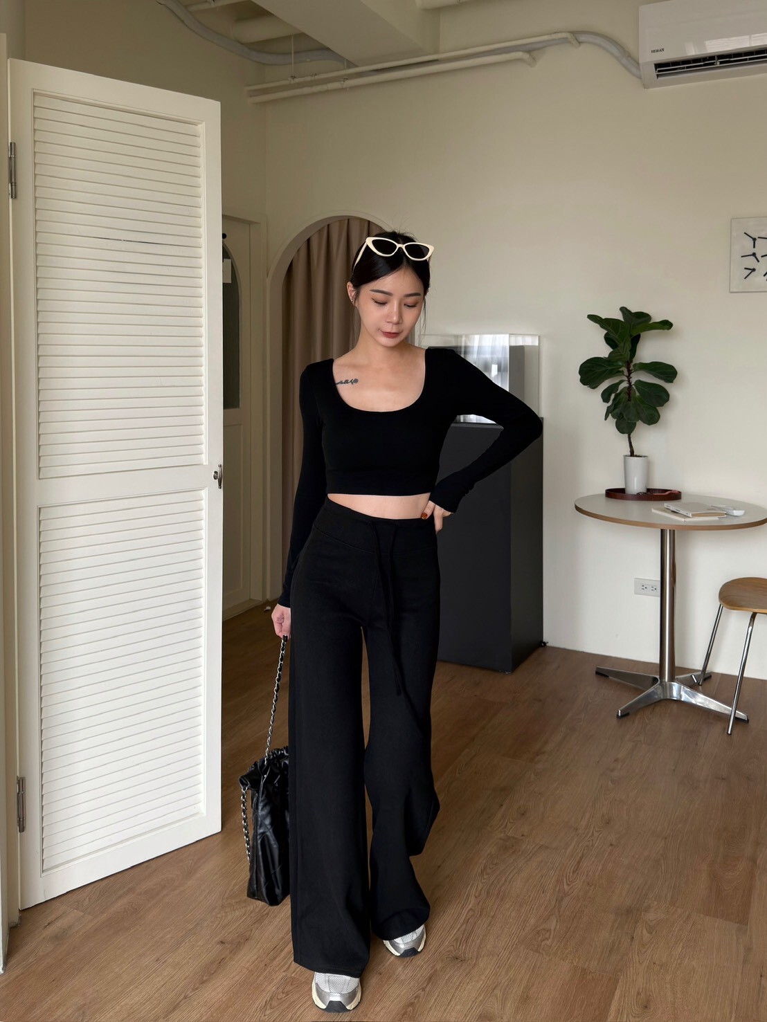 必收!自留款磨毛長腿褲