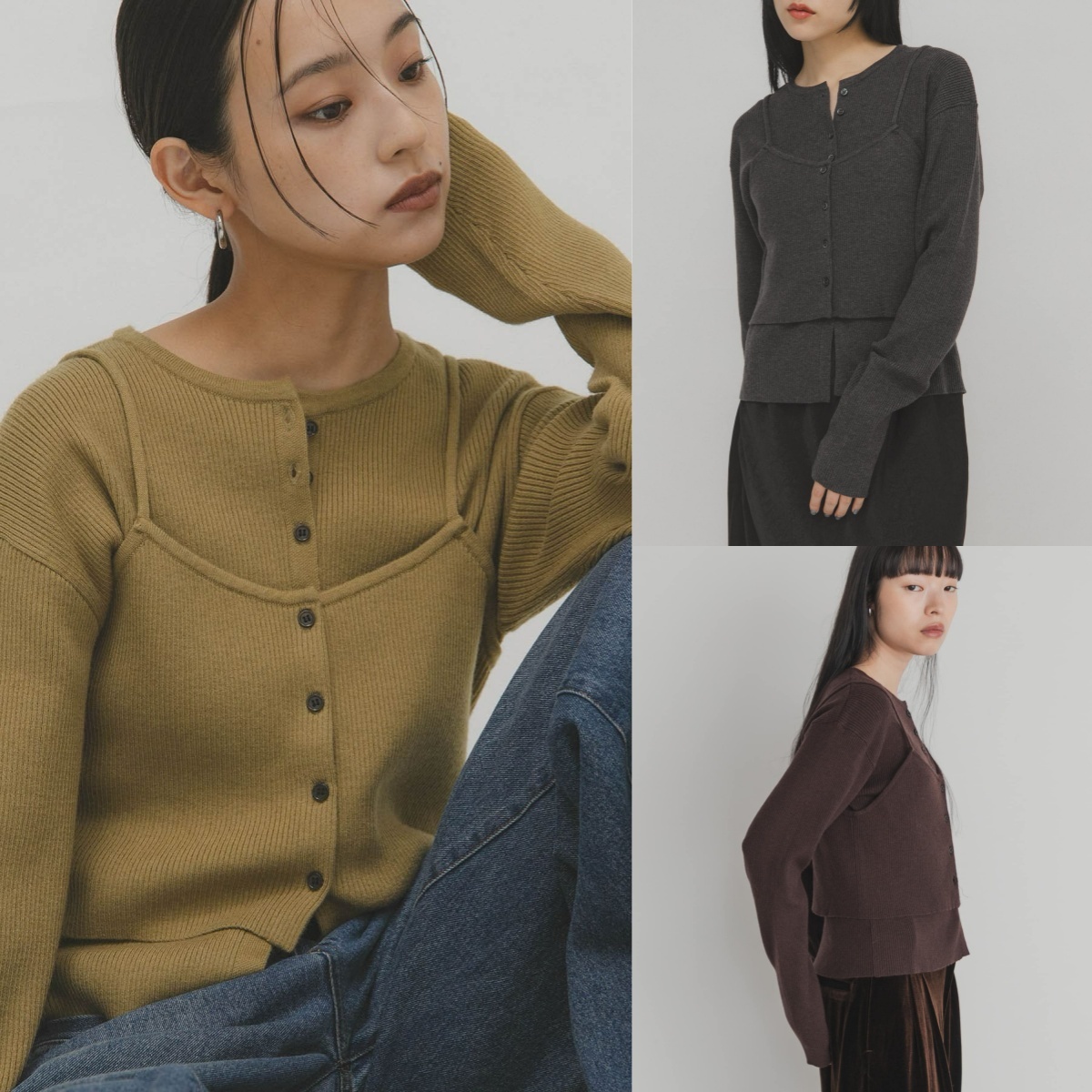 先行特價預購┃日本 KBF 成套組合 針織背心 × 針織長袖上衣