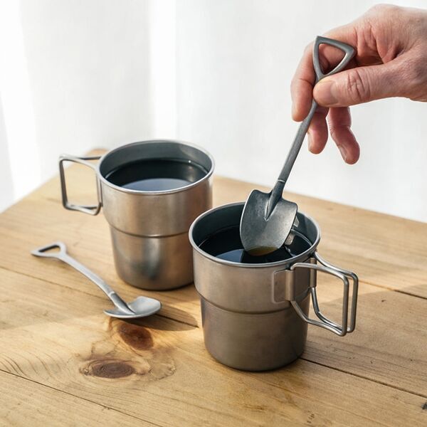 復古野營風疊放式餐具4件組