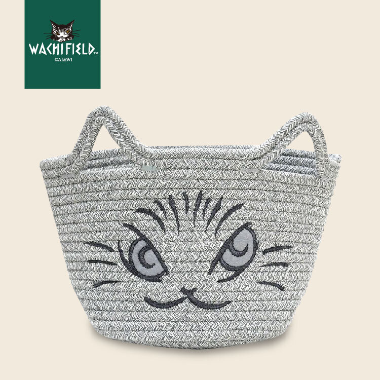 【Wachifiled™ 達洋貓 首次登場】周邊商品｜達洋貓編織繩籃(灰/黑)