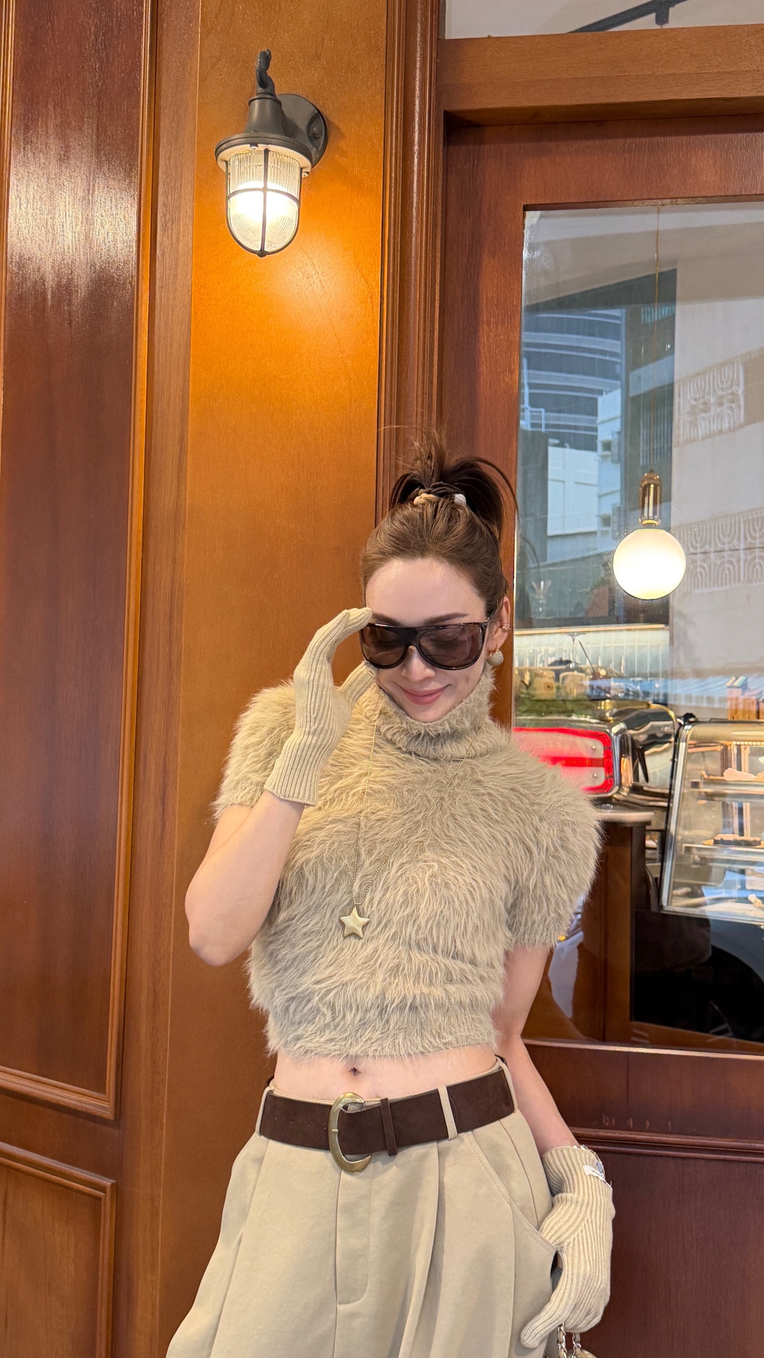 高領水貂毛上衣