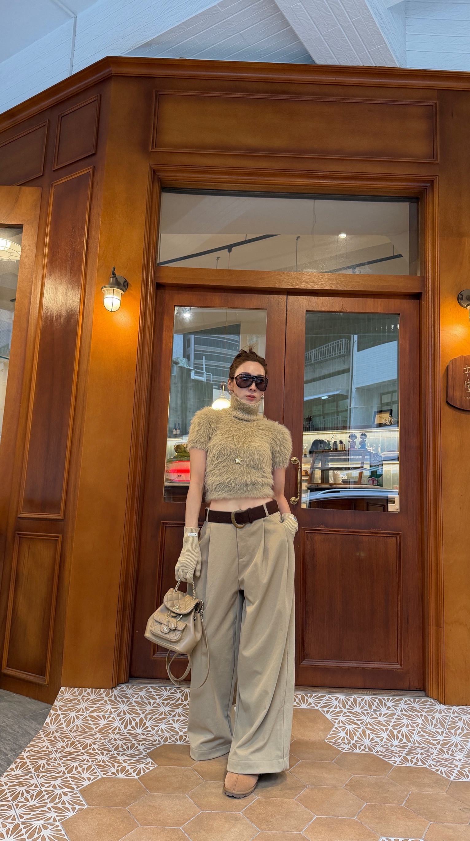 高領水貂毛上衣