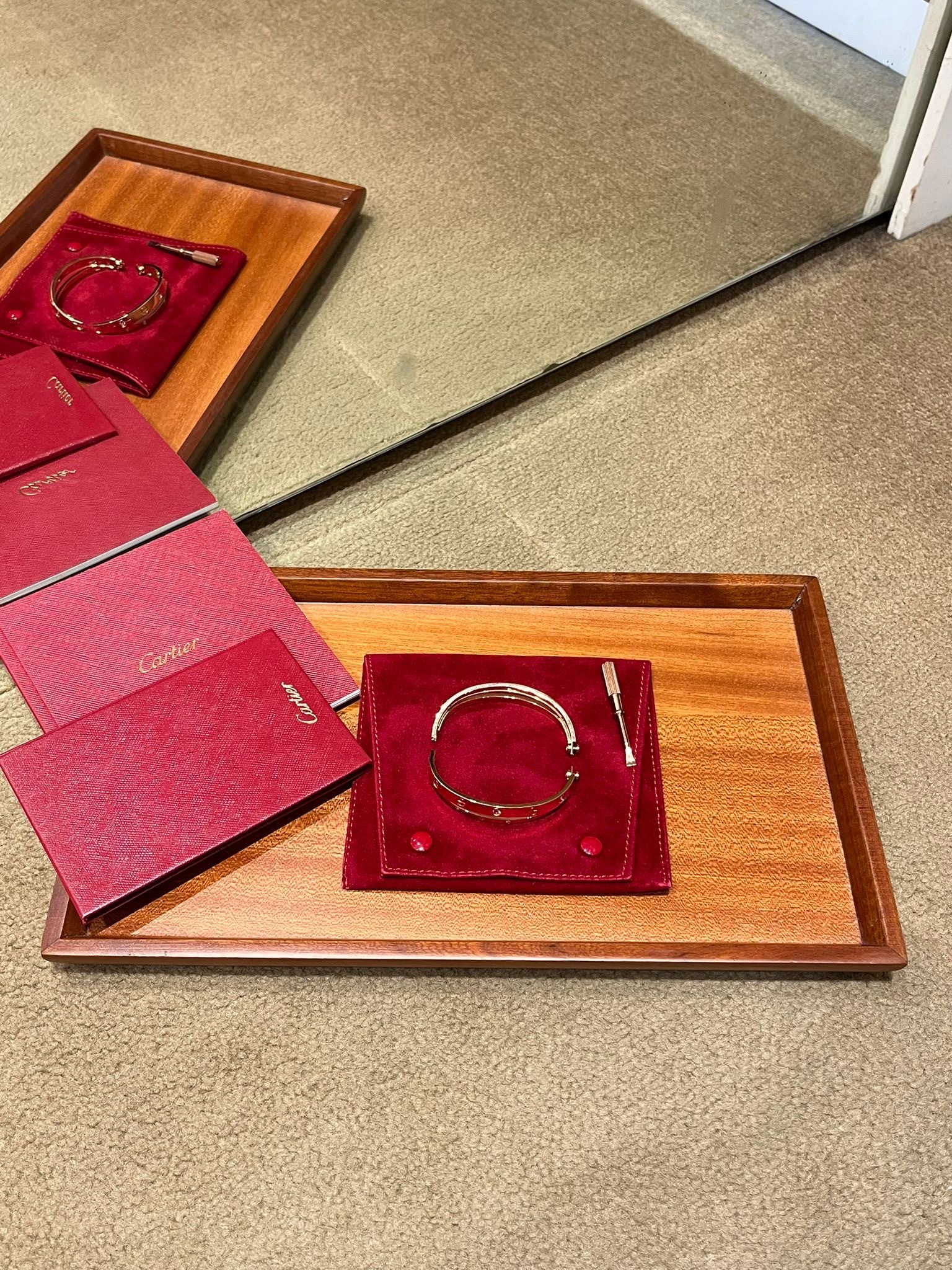 Cartier double love bracelet rose gold with diamond size 16 （二手98%新）