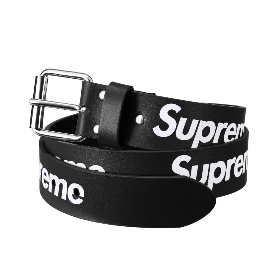 -(C04)-SUPREME REPEAT LEATHER BELT 字體 LOGO 皮帶 黑色/紅色/白色-FW25A111