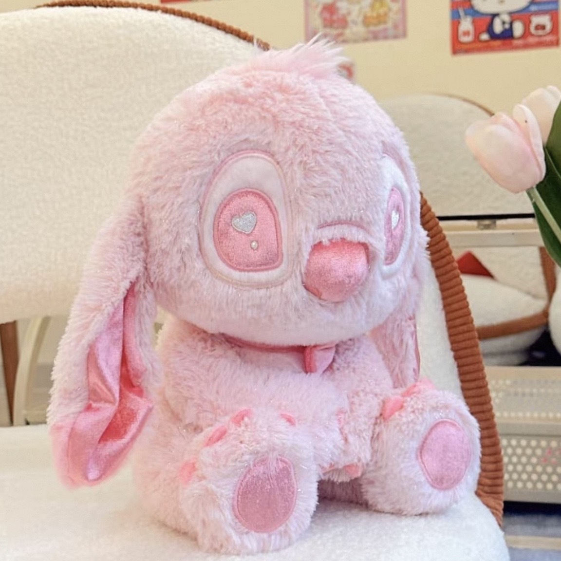 DISNEY 史迪奇 愛的告白系列 25CM娃娃 粉色 玩偶