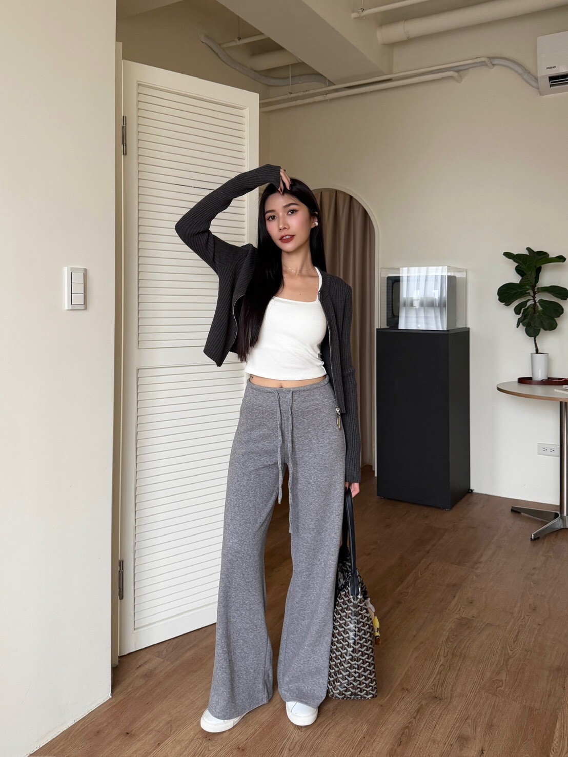 必收!自留款磨毛長腿褲