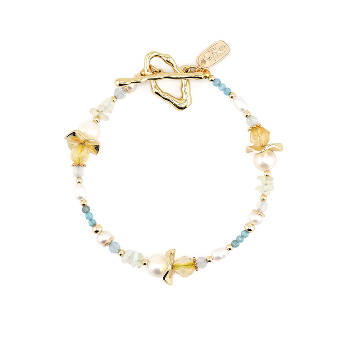 《官網限定》雪地裡的星 – 珍珠黃水晶 – 手鍊