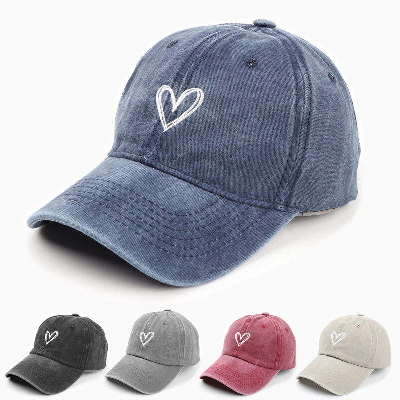 Versatile Heart Embroidered Baseball Cap