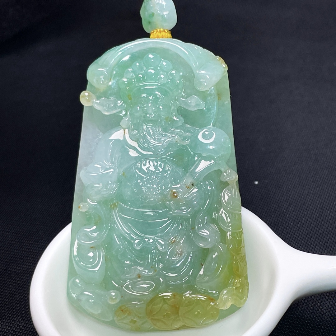 翡翠財神吊墜,天然翡翠A玉, 緬甸玉, Jade, Jadeite