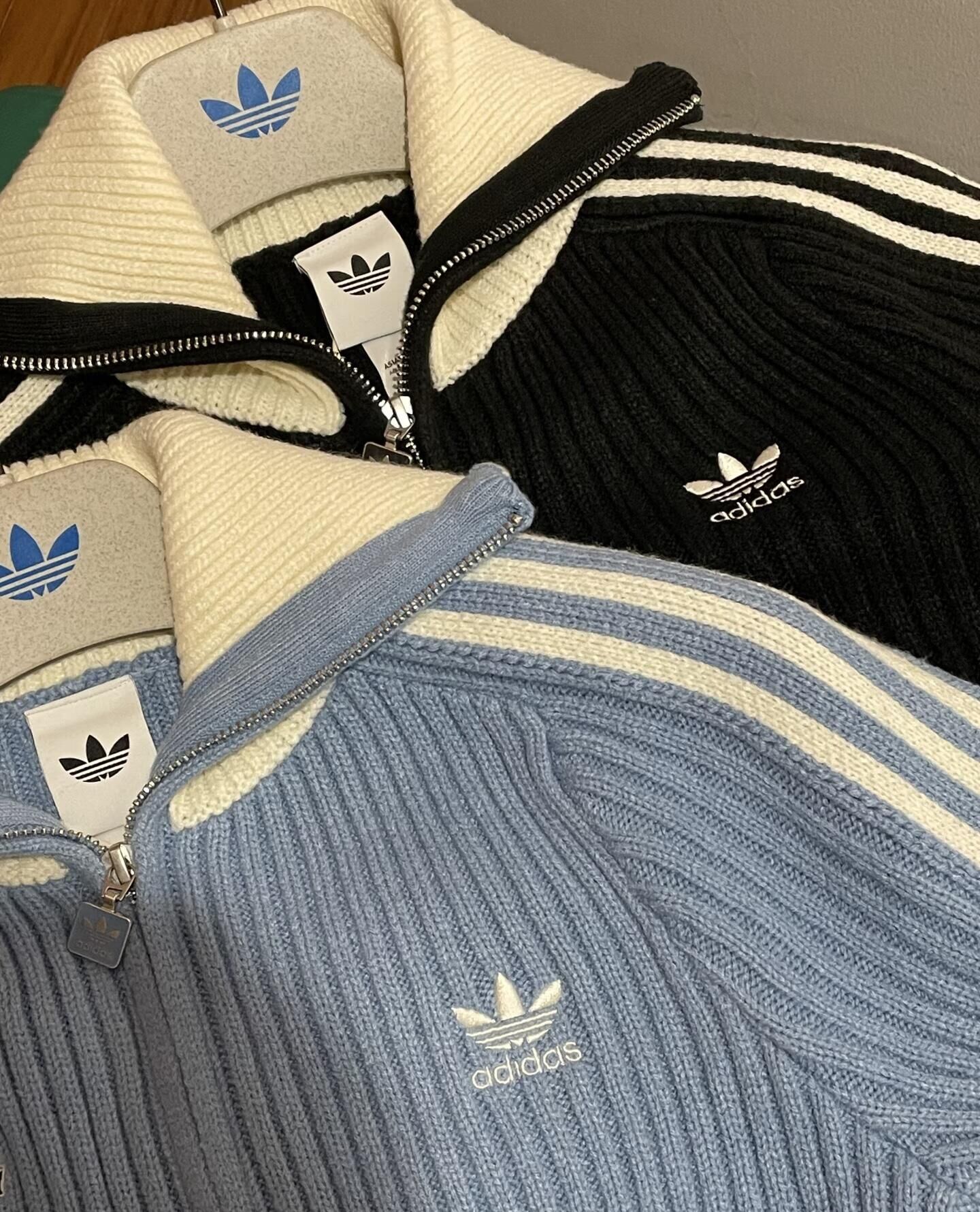 代購-Adidas Originals FW25 TEAM FULLZIP 雙拉鍊針織