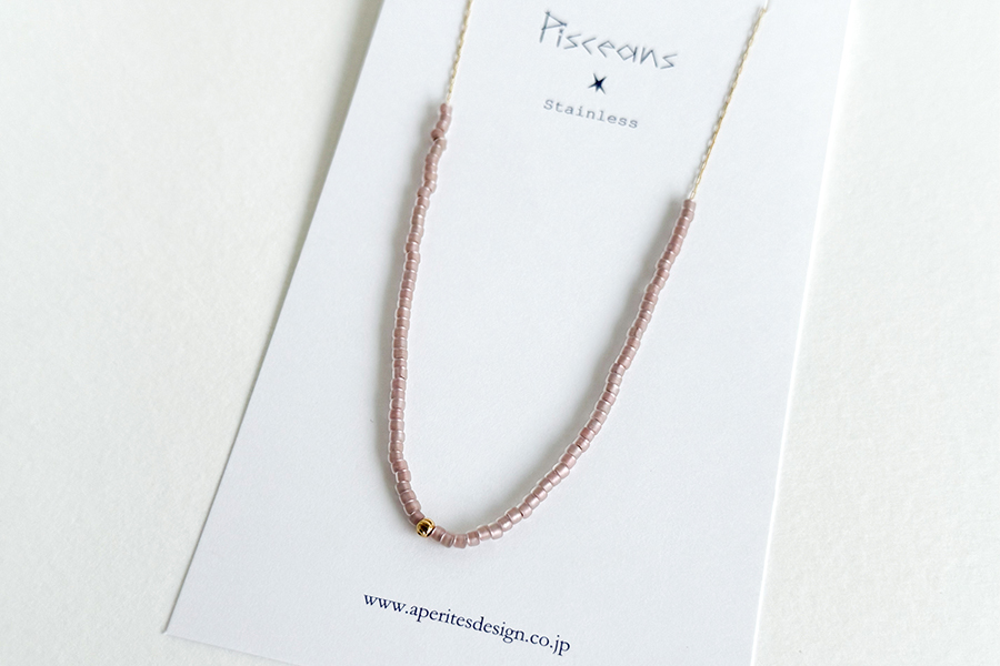 Pisceans - 切紋珠&玻璃珠項鍊 GD×PK
