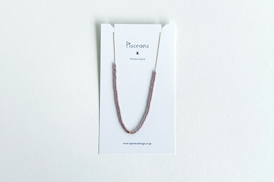 Pisceans - 切紋珠&玻璃珠項鍊 GD×PK