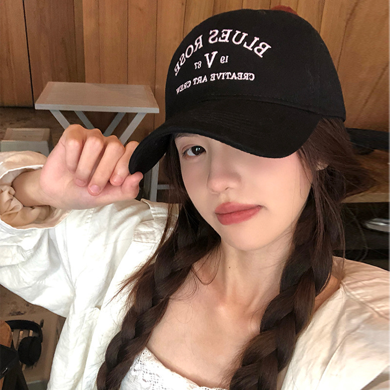 American Letter Embroidered BLUE ROSE Baseball Cap