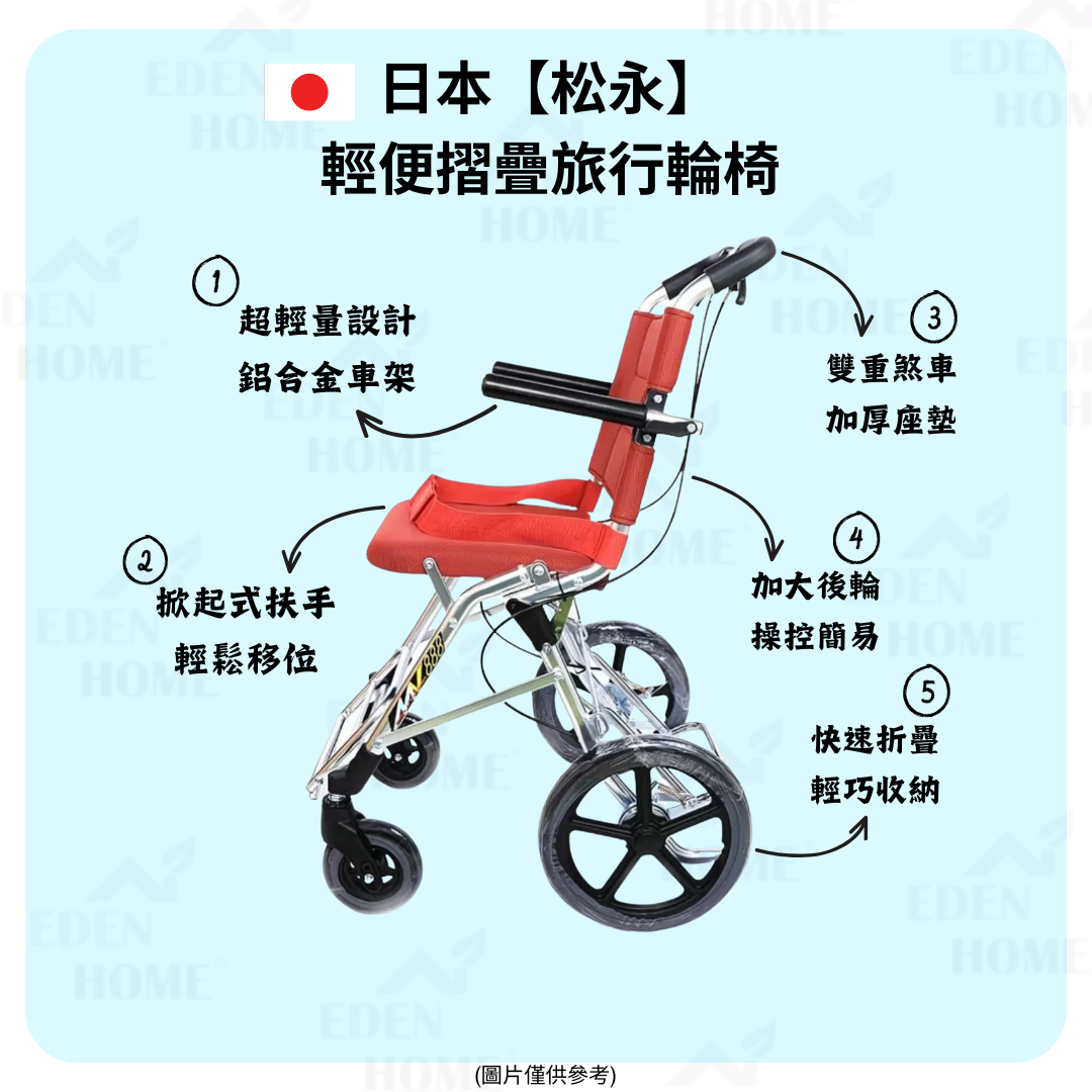 【週租】日本【松永 MATSUNAGA】輕便摺疊旅行輪椅