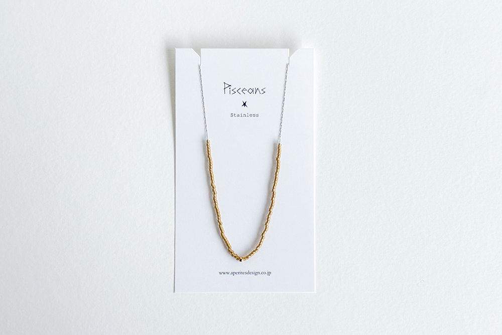 Pisceans-切紋珠&玻璃珠項鍊 SV×BR