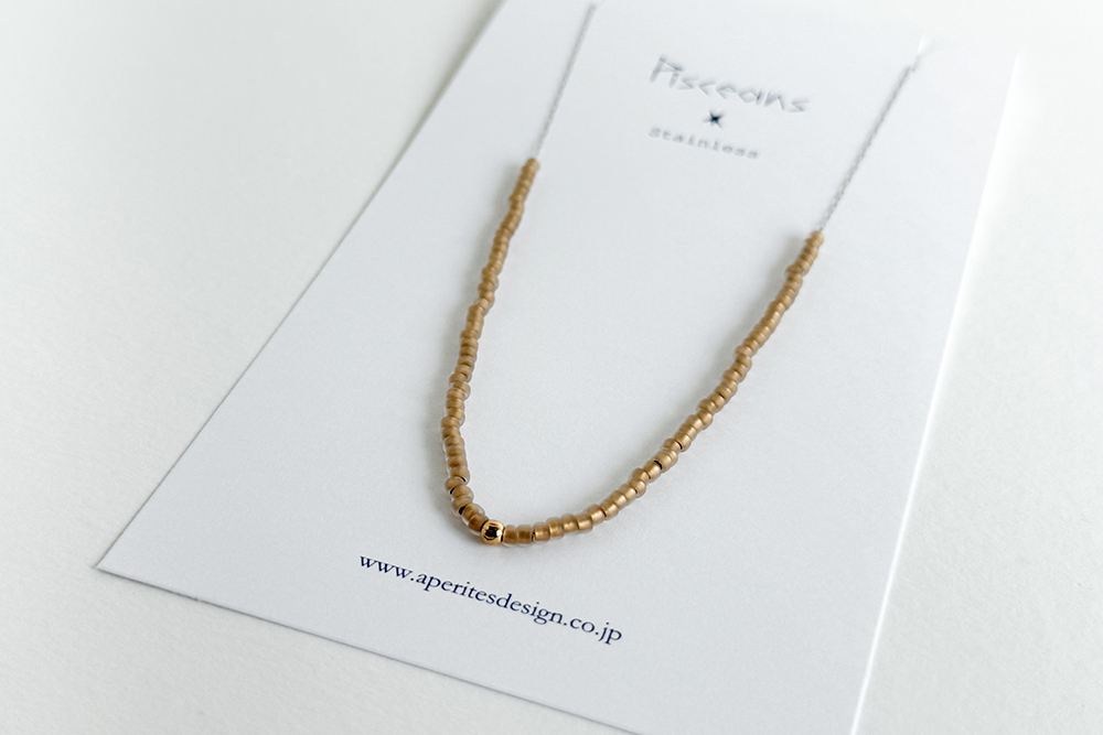 Pisceans-切紋珠&玻璃珠項鍊 SV×BR