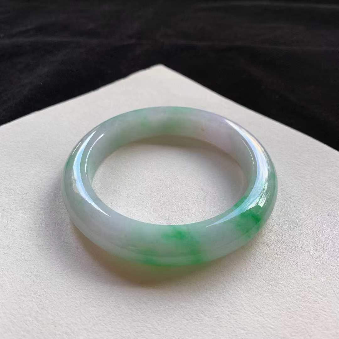 翡翠陽綠正圈手鐲,天然翡翠A玉, 緬甸玉, Jade, Jadeite
