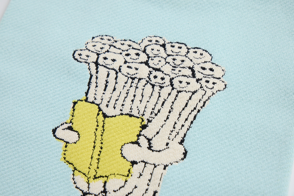 [Bird Pit] Reading Enoki Mushroom Tote Bag Sky Blue