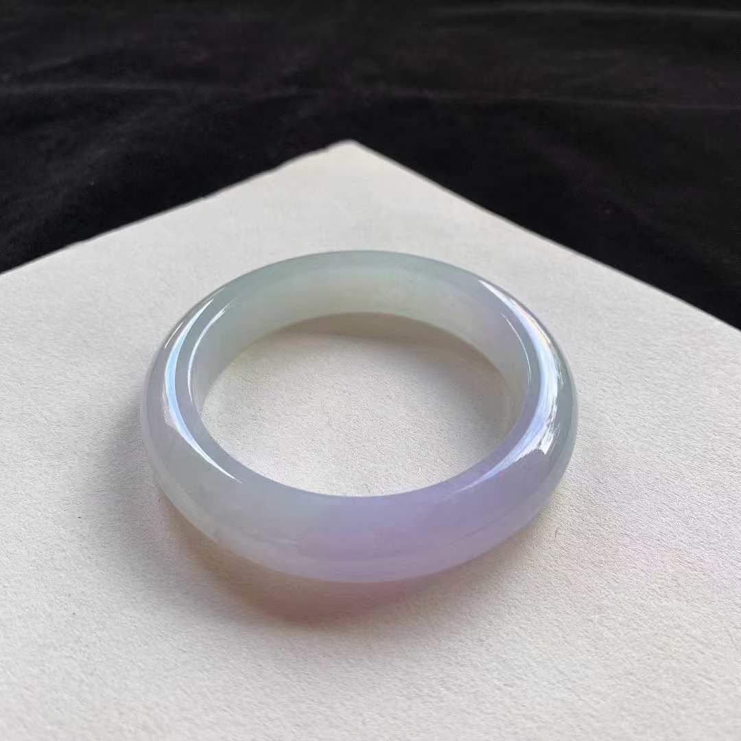 11222326 55.2mm翡翠冰粉紫正圈手鐲 (54-56)