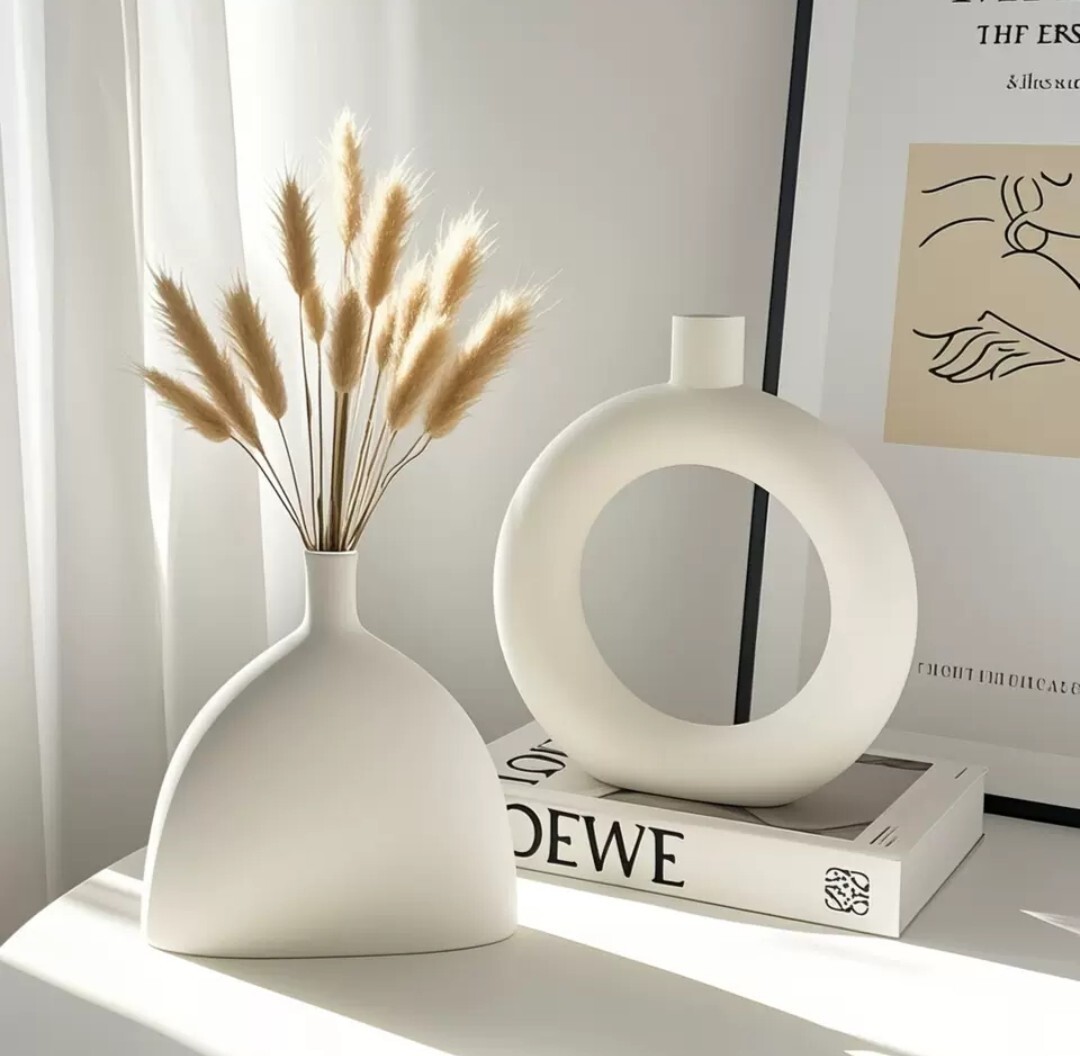 北歐風素坯藝術陶瓷花瓶
