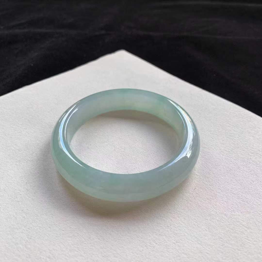 11222327 55mm翡翠冰晴綠正圈手鐲 (54-56)