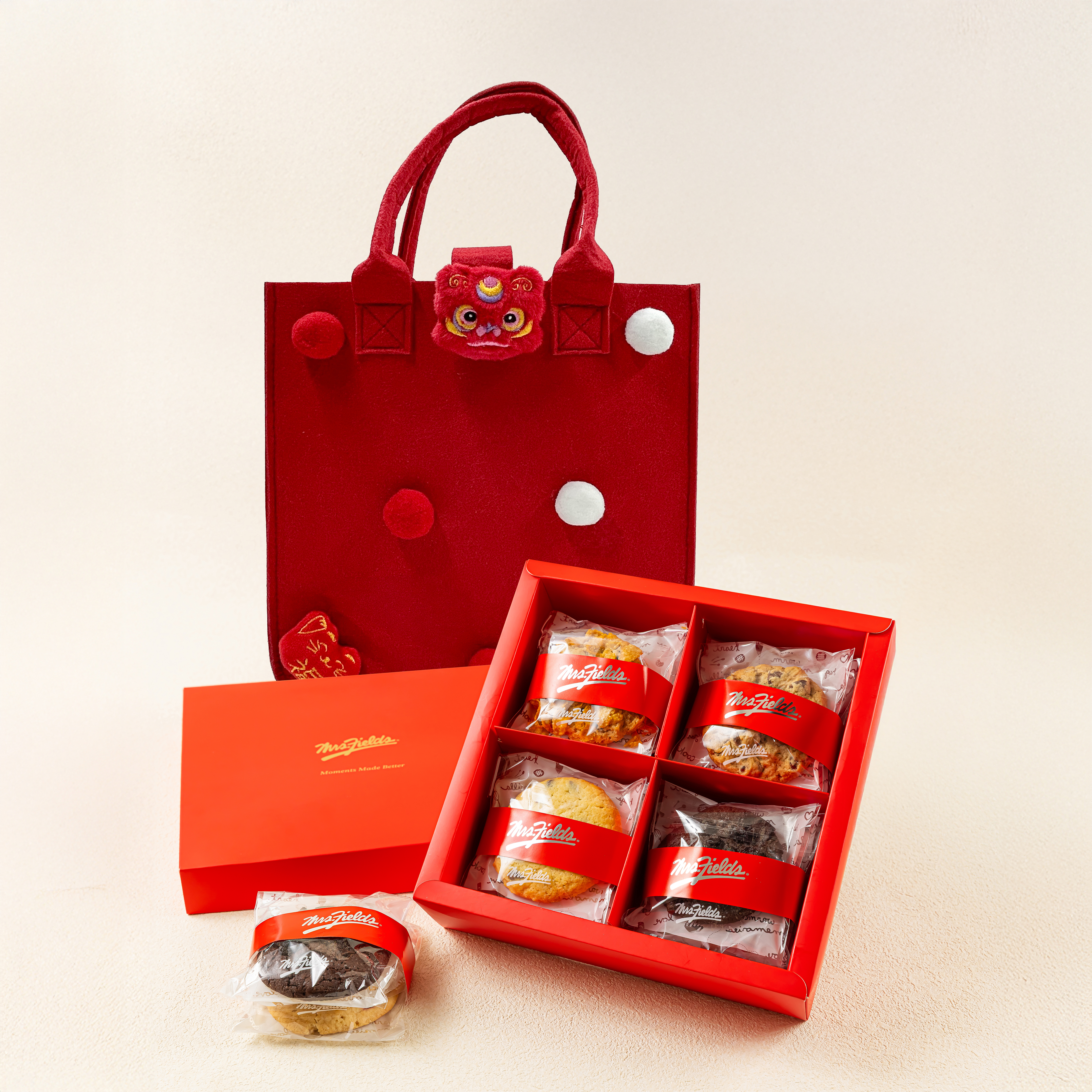 馬年限定｜費爾斯紅盒醒獅毛氈袋組 12入