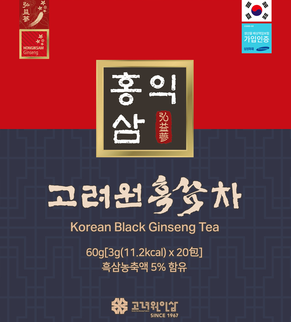 (預購商品)  韓國高麗園弘益蔘頂級黑蔘茶-3gX20包