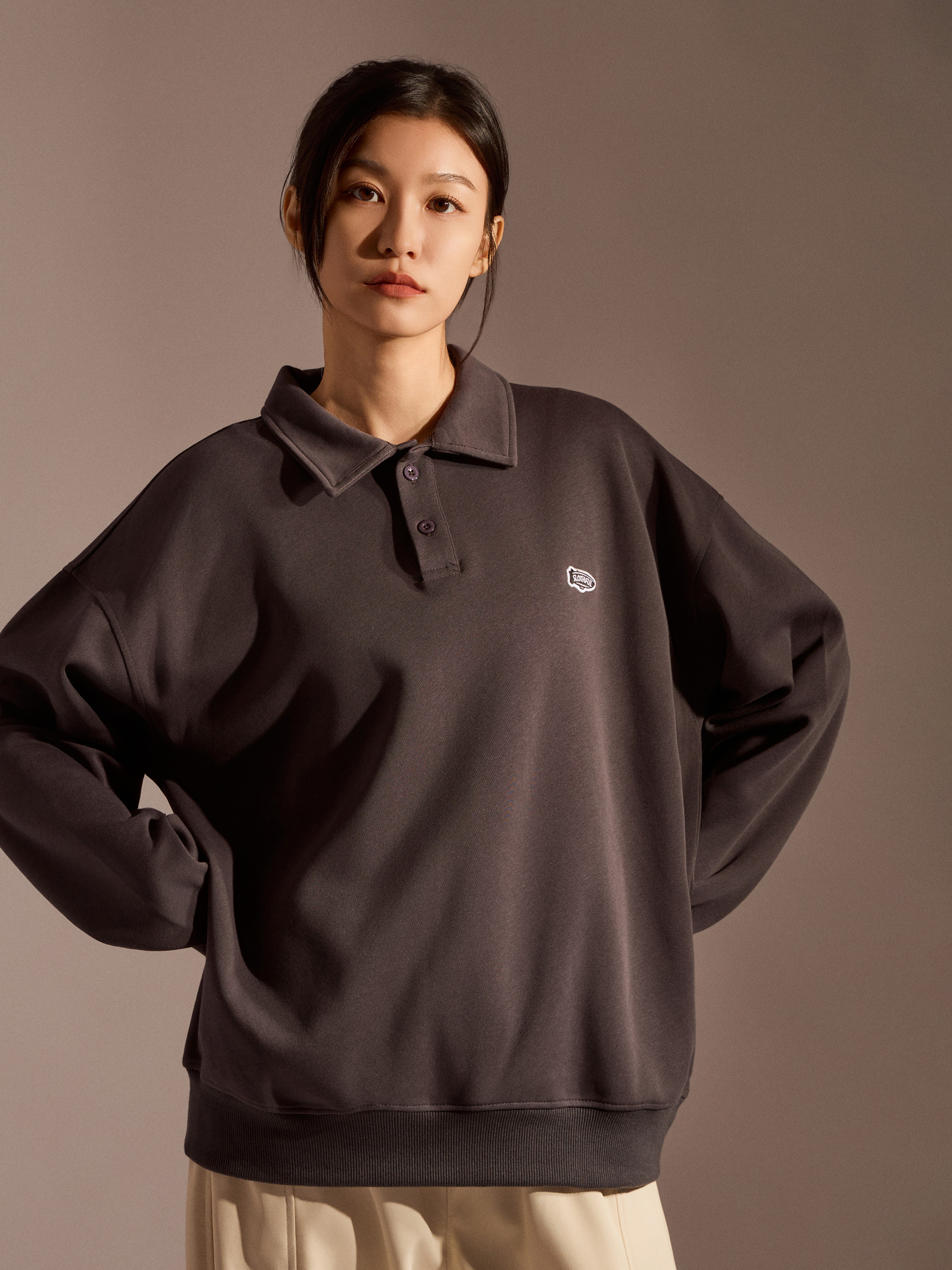 慢早晨POLO領大學T