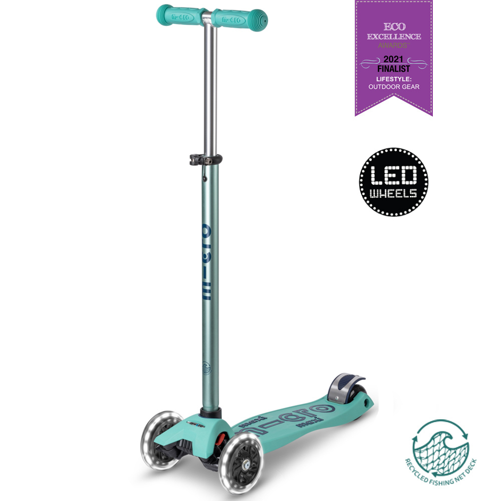 Micro - Maxi Micro ECO LED滑板車豪華版 薄荷綠 (5-12歲)【立即預訂！7個工作日後出貨】