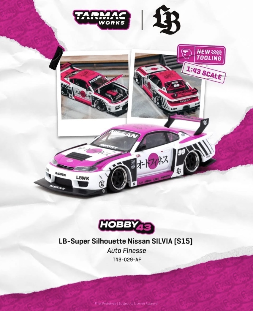 預訂 Pre Order - Tarmac Works 1:43 LB-Super Silhouette Nissan SILVIA (S15) Auto Finesse