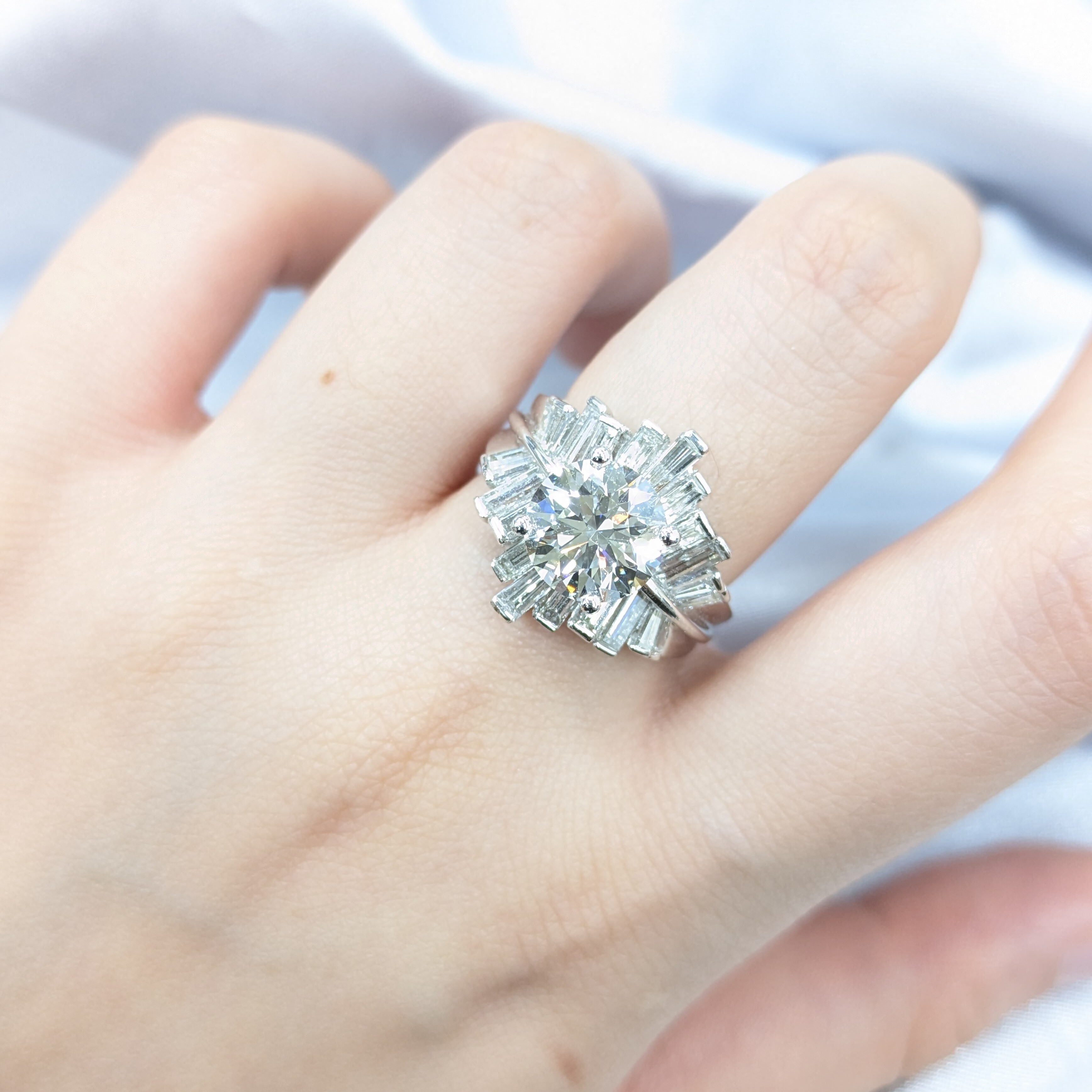 18K White Gold 3.97ct GIA Diamond Ring