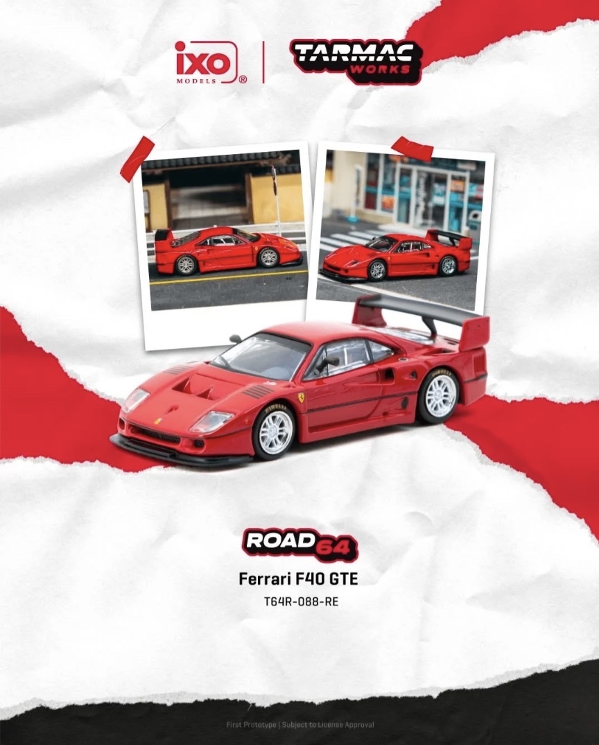 預訂 Pre Order - Tarmac Works Ferrari F40 GTE Red