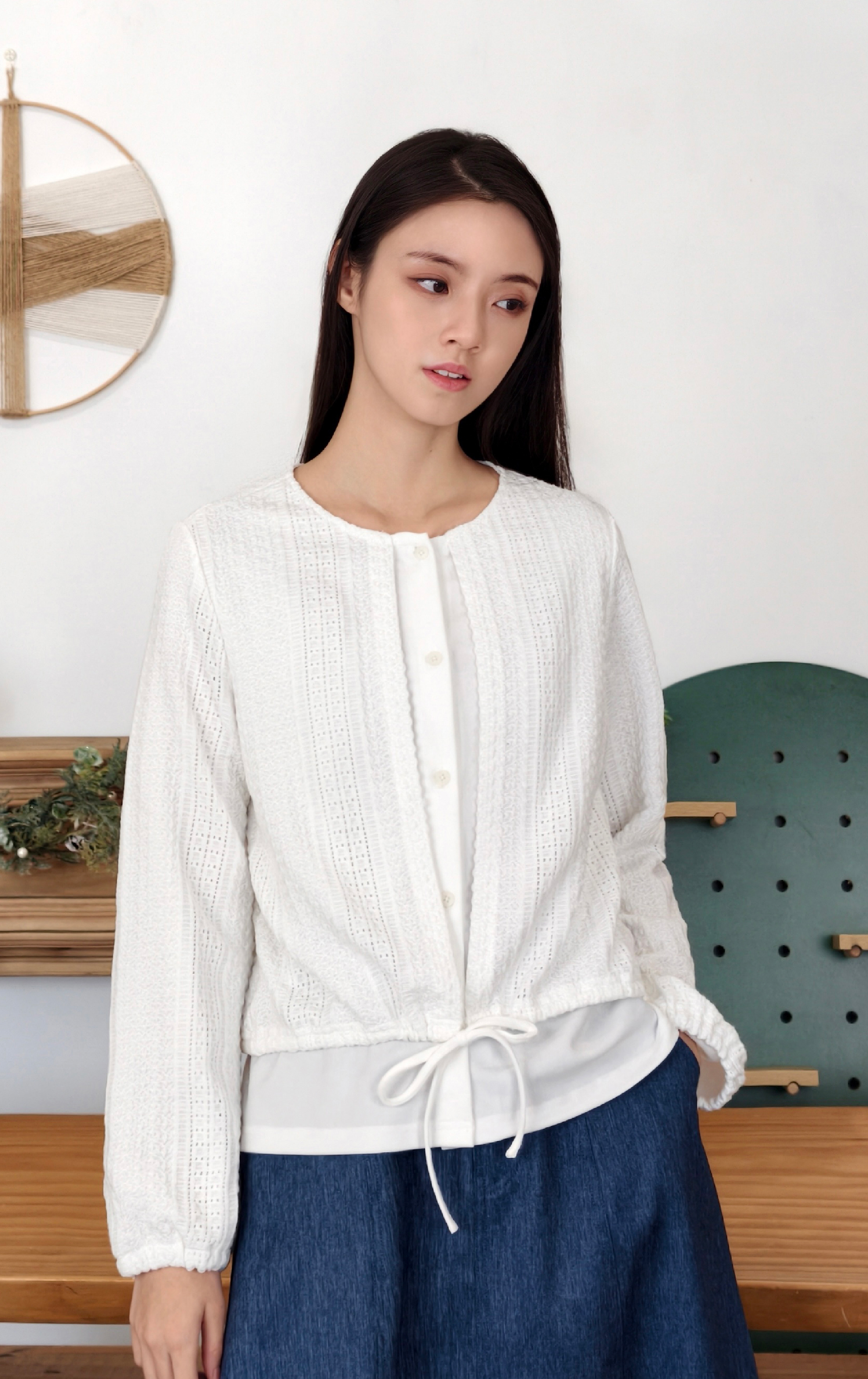 紋理拼布針織衫 LT0321