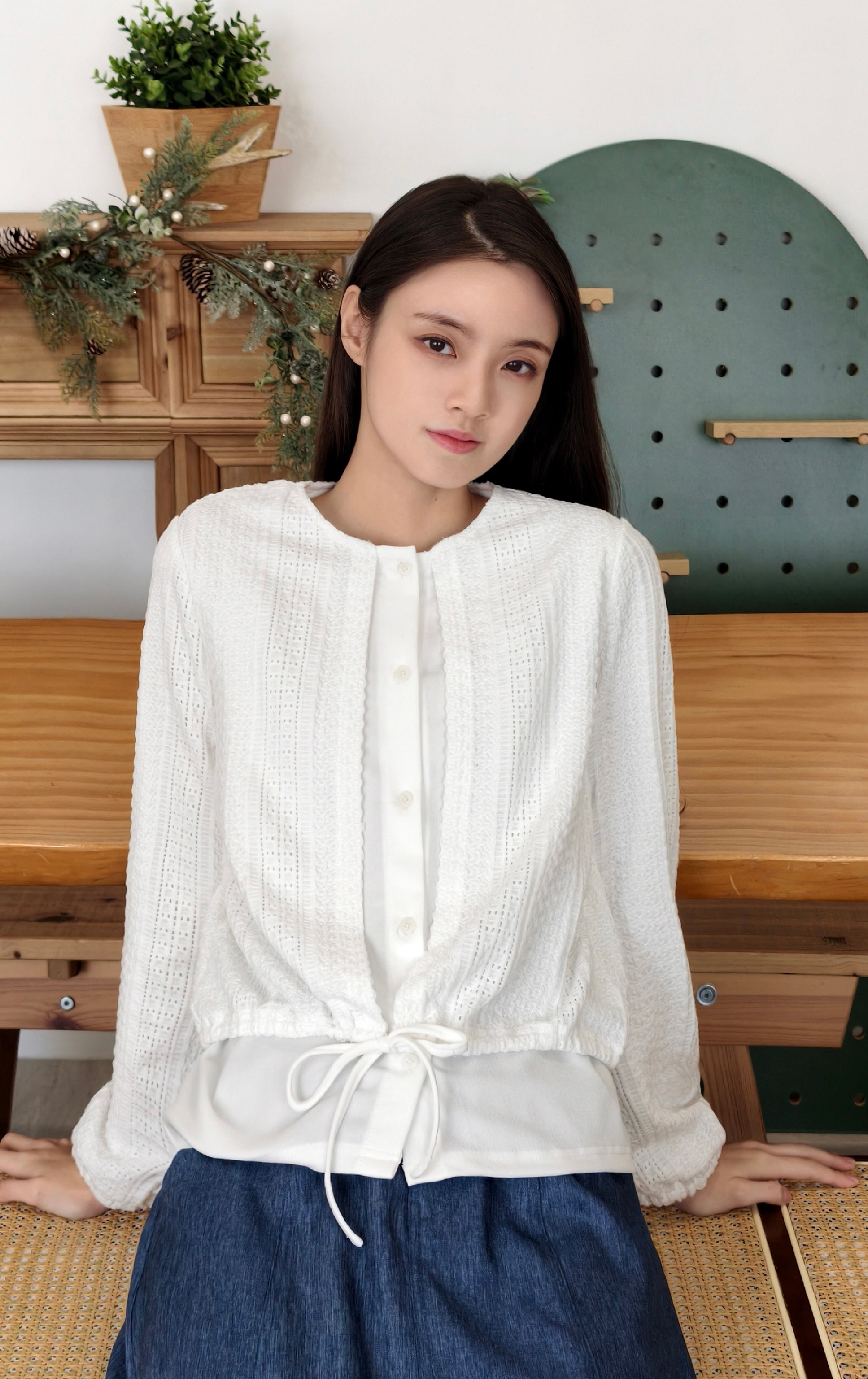 紋理拼布針織衫 LT0321