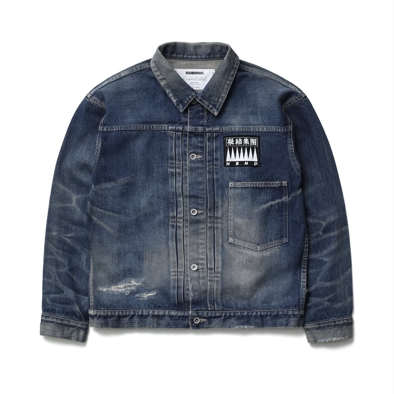 -(B6b)-CLOT X NEIGHBORHOOD SAVAGE DENIM TYPE-1 JACKET FW25 FTW 聯名款 單寧外套 黑色/藍色-252SP20N-JKM01S