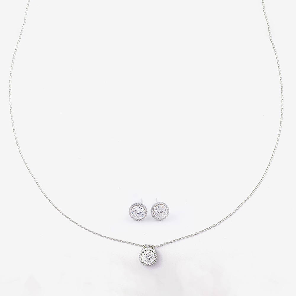 AMARA雪映心語項鍊耳環組(耳針款)