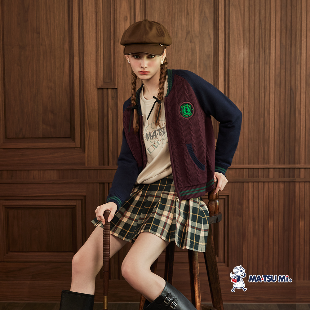 MA‧TSU Mi 寬鬆感落肩畫家調色盤圖騰設計上衣(卡.深藍)