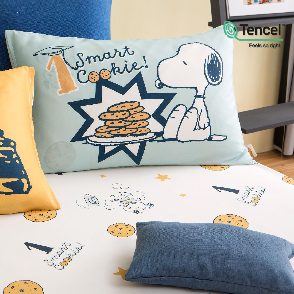 SNOOPY薄枕頭套 | 60支天絲 | SN511 焦糖餅乾