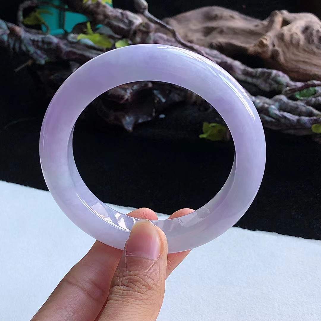 翡翠冰糯紫羅蘭正圈手鐲,天然翡翠A玉, 緬甸玉, Jade, Jadeite
