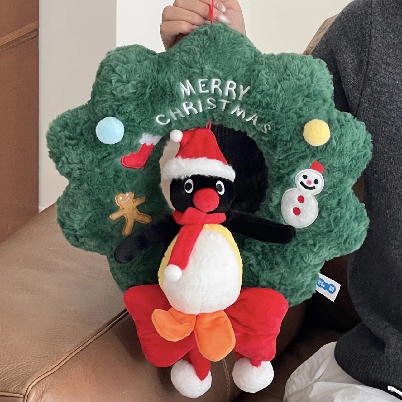 PINGU 聖誕花環 毛絨掛件 聖誕節 禮物 送禮 裝飾 企鵝家族