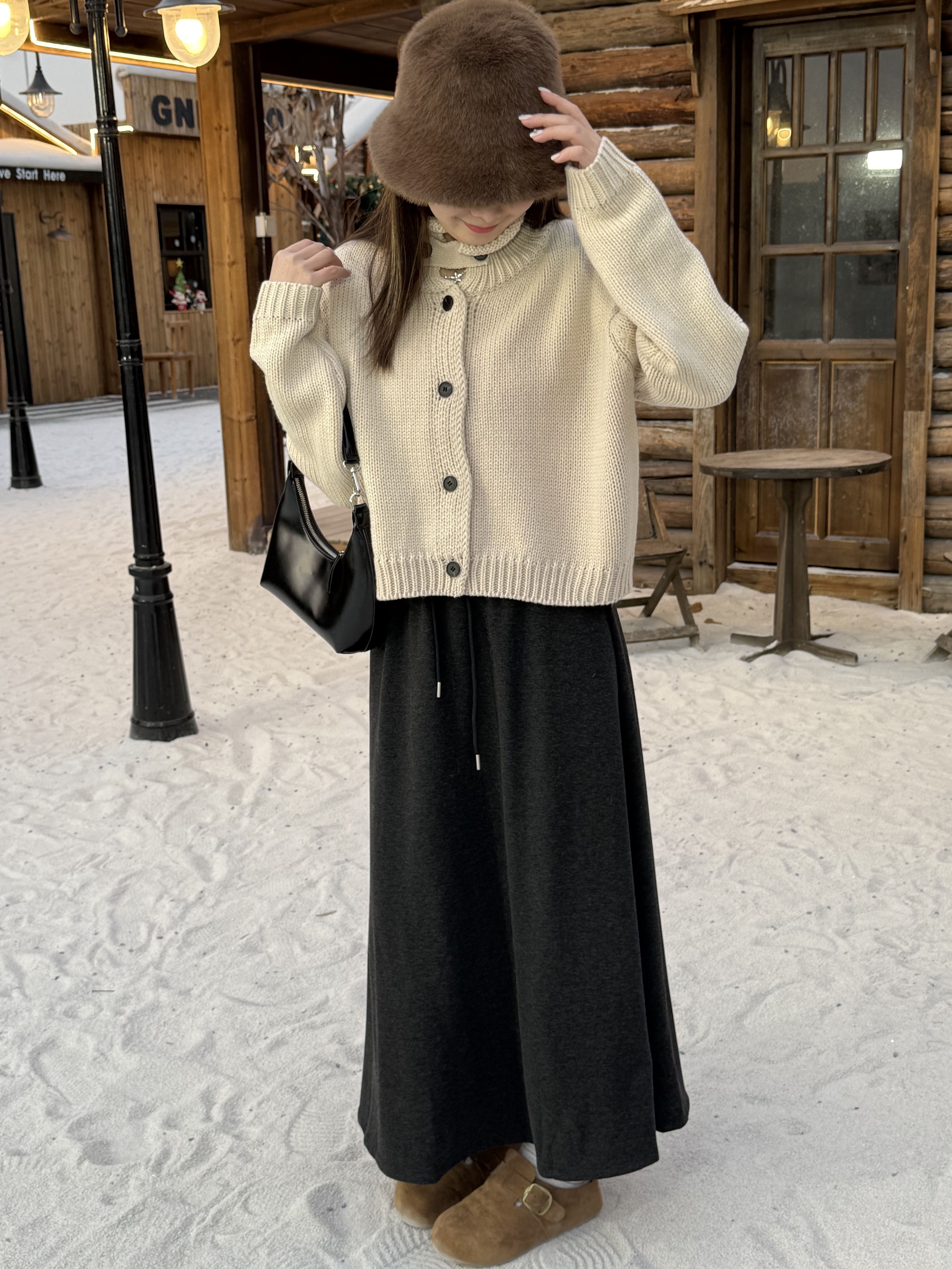 全鬆緊下擺傘狀裙