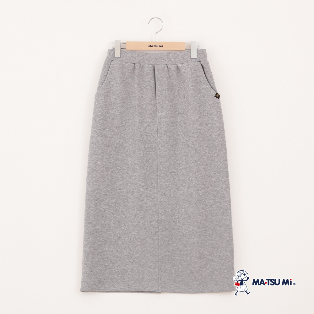 MA‧TSU Mi 基本百搭彈性顯瘦鉛筆中長裙(深灰.黑)