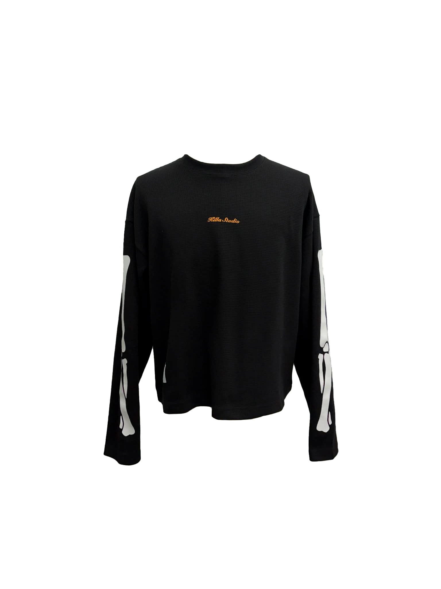 KILLASYSTEM 25F/W BONES WAFFLE L/S TEE 黑色 華夫格長TEE