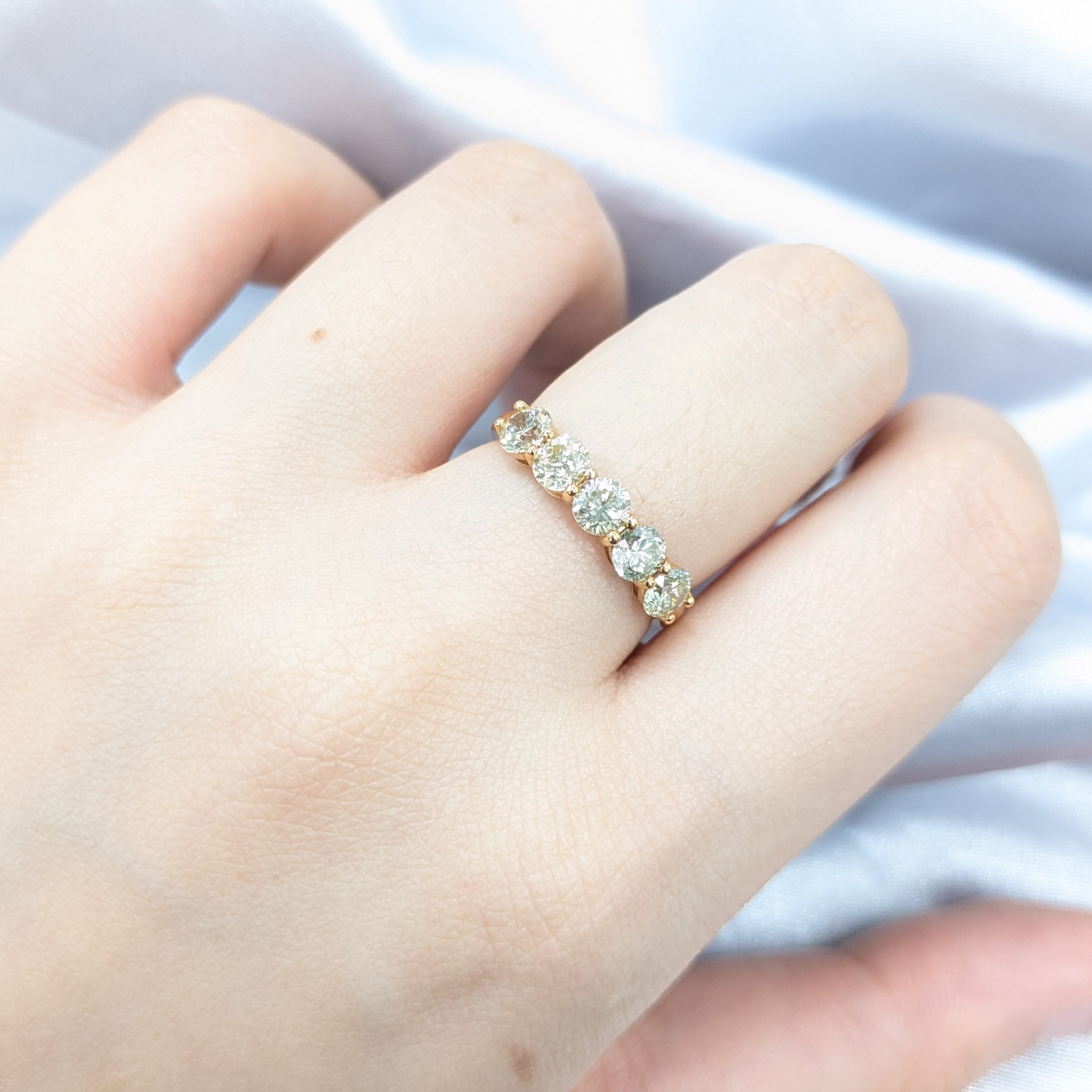 全新18K玫瑰金1卡6份鑽石戒指