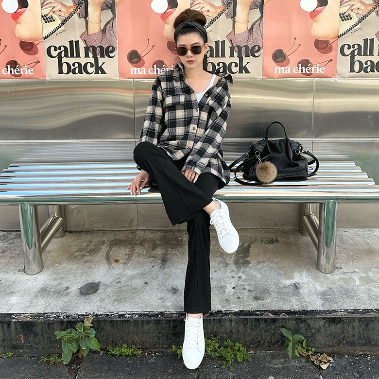 皮感綁帶小白鞋