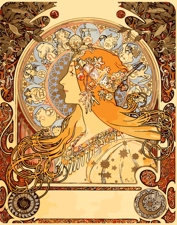 【DT211】穆夏_黃道12宮