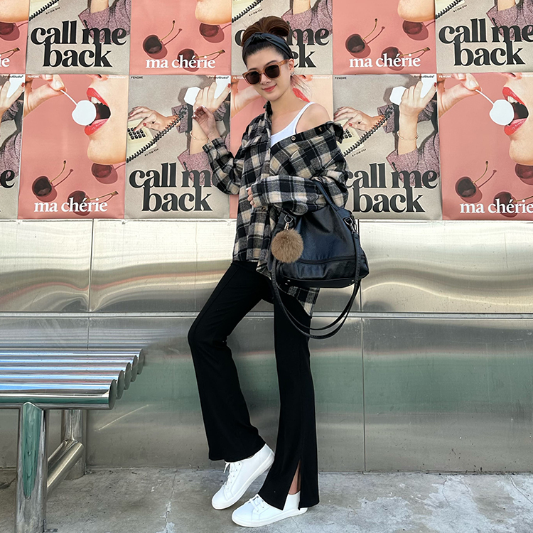 皮感綁帶小白鞋